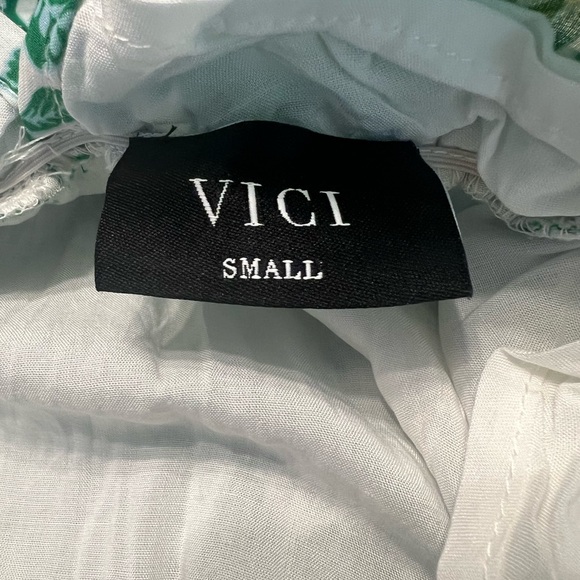 Women's VICI Green & White Floral Mini Dress S - Picture 6 of 7